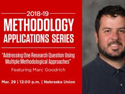 Marc Goodrich, assistant professor of special education and communication disorders, leads today’s Methodology Applications Series presentation.