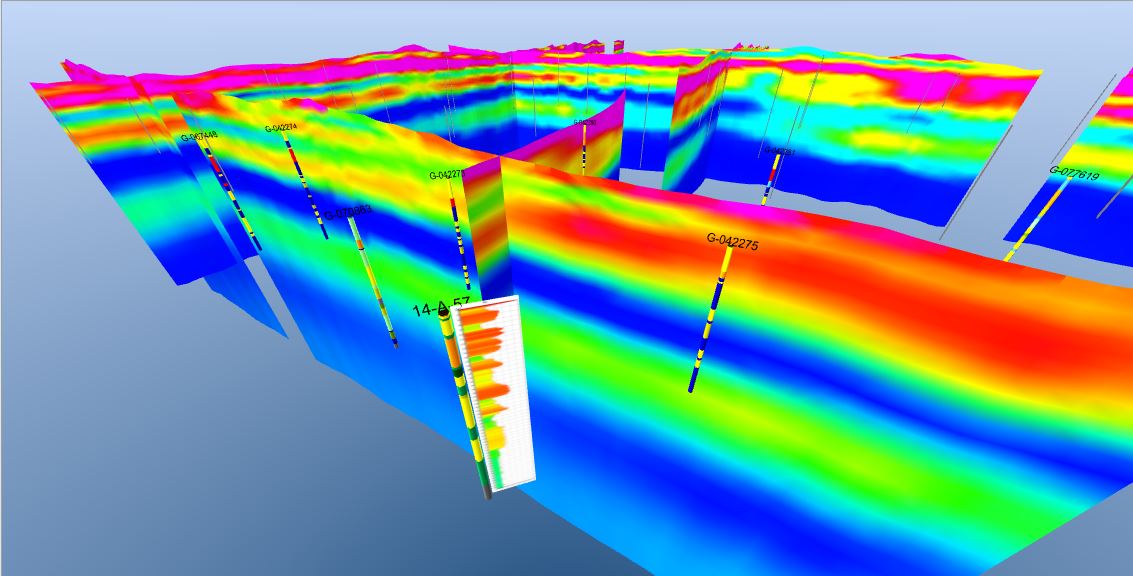 A 3-D view of hydrogeological data in the Nebraska GeoCloud. | Courtesy image