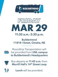 Buildertrend invites CSE students to attend a special career event at the company's Omaha office on Friday, March 29. 