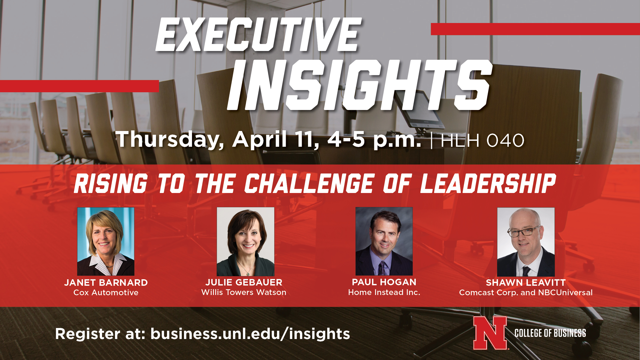 Executive Insight April 11th 4p.m. in HLH 040