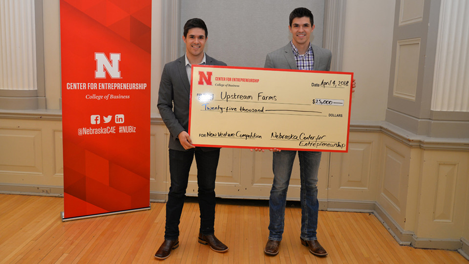 Joseph and Matthew Brugger and their Upstream Farms business plan won a New Venture Competition grand prize in 2018.