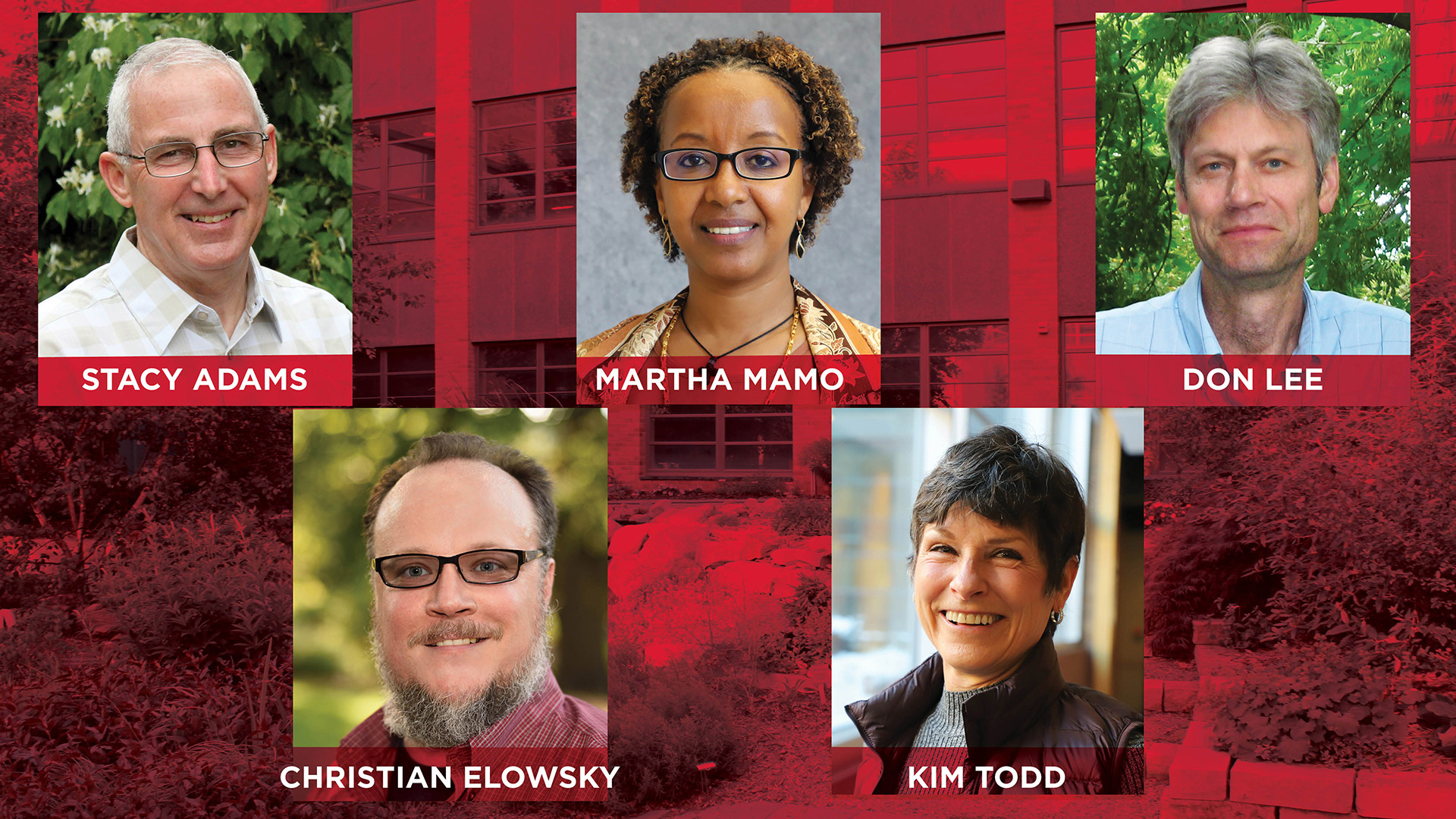 Stacy Adams, Martha Mamo, Don Lee, Christian Elowsky and Kim Todd, University of Nebraska–Lincoln Department of Agronomy and Horticulture faculty, were honored for their support to students during the annual Parents' Recognition Awards luncheon.