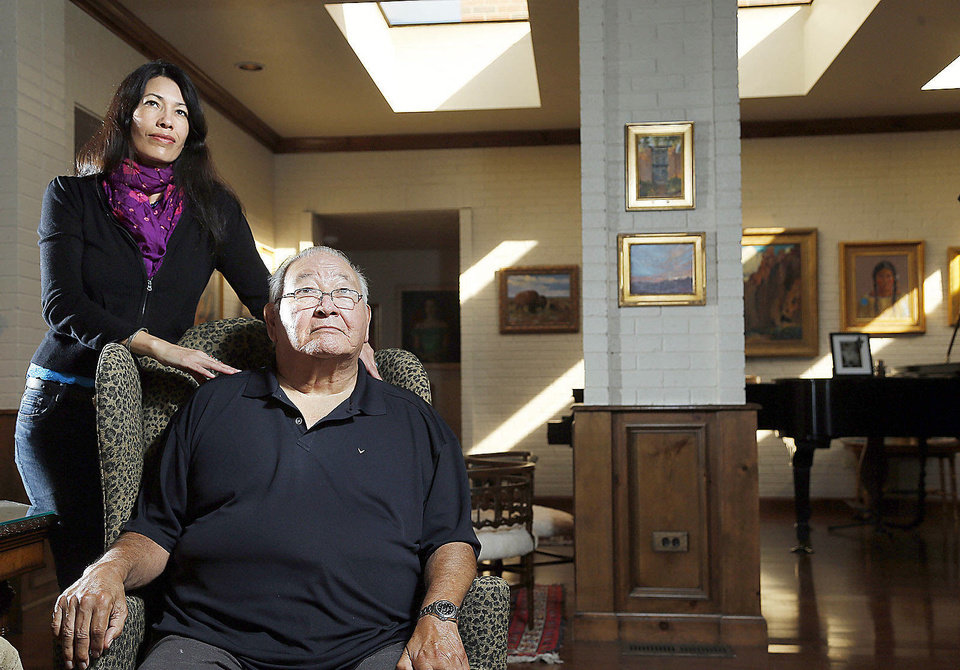 N. Scott Momaday and daughter, Jill Momaday, in "Return to Rainy Mountain." (Photo credit: Sarah Phipps)