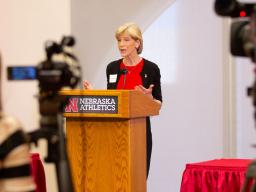 CYFS Director Susan Sheridan describes the center’s work during Research Media Day April 8.