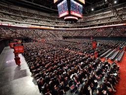 Starting with spring commencement 2019, the undergraduate ceremony will be split into two events — both on May 4. The change will decrease the length of the ceremony and help meet seating limitations on the floor of Pinnacle Bank Arena. | Craig Chandler, 