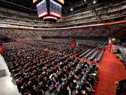 Nearly 2,100 Huskers — 81 percent of the entire graduating class — participated in the 2018 undergraduate commencement ceremony in Pinnacle Bank Arena.  Craig Chandler  | University Communication
