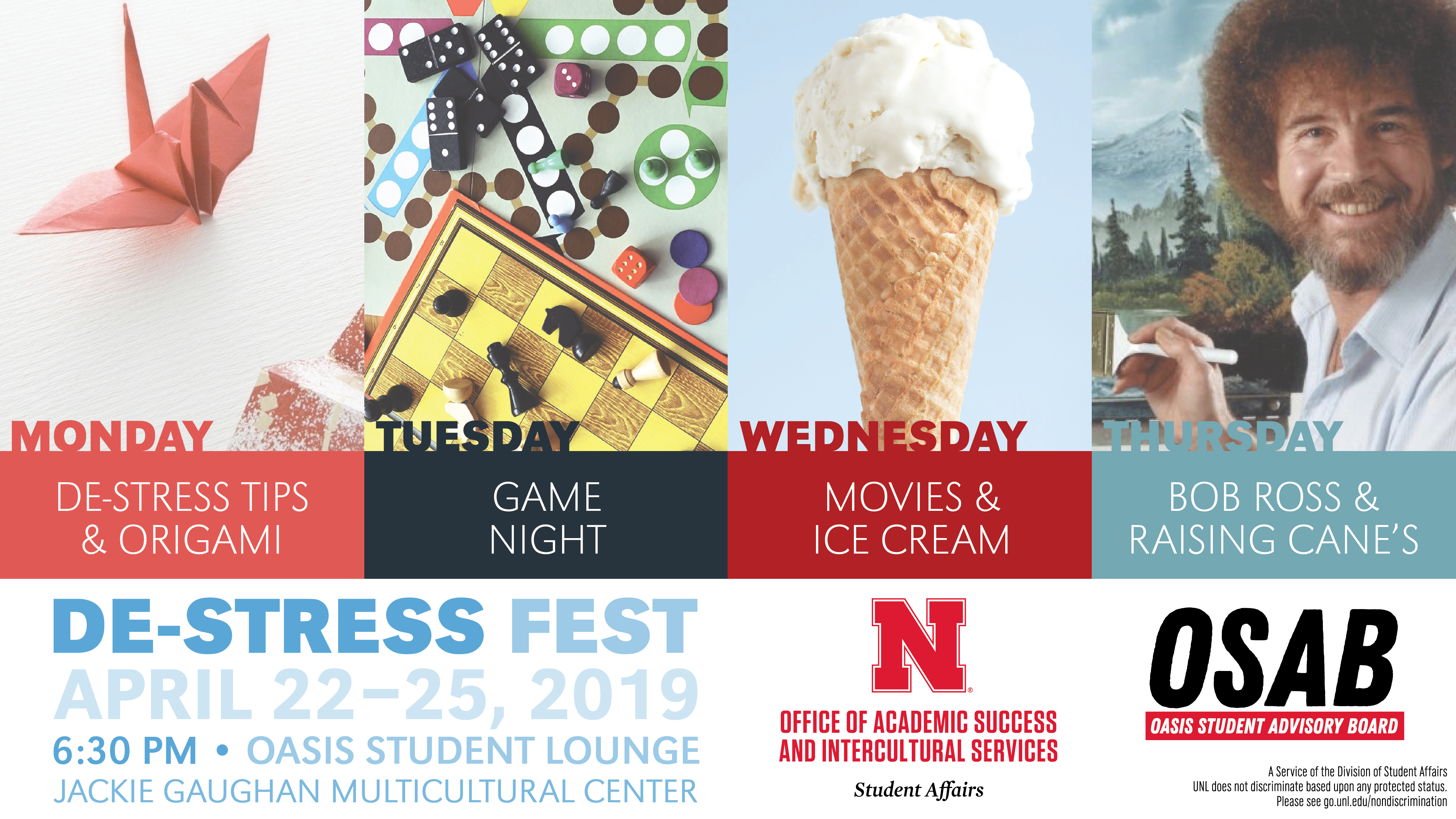 Check out the week of activities hosted by OASIS to help students de-stress.