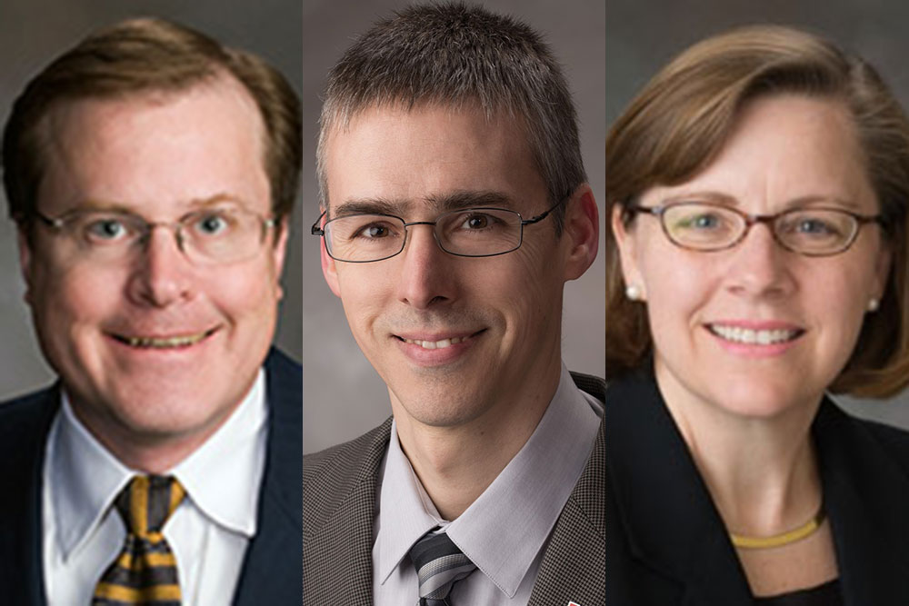 Bruce Dvorak, Carl Nelson, and Karen Stelling are co-receipients of the 2019 Tau Beta Pi Distinguished Teaching Award.