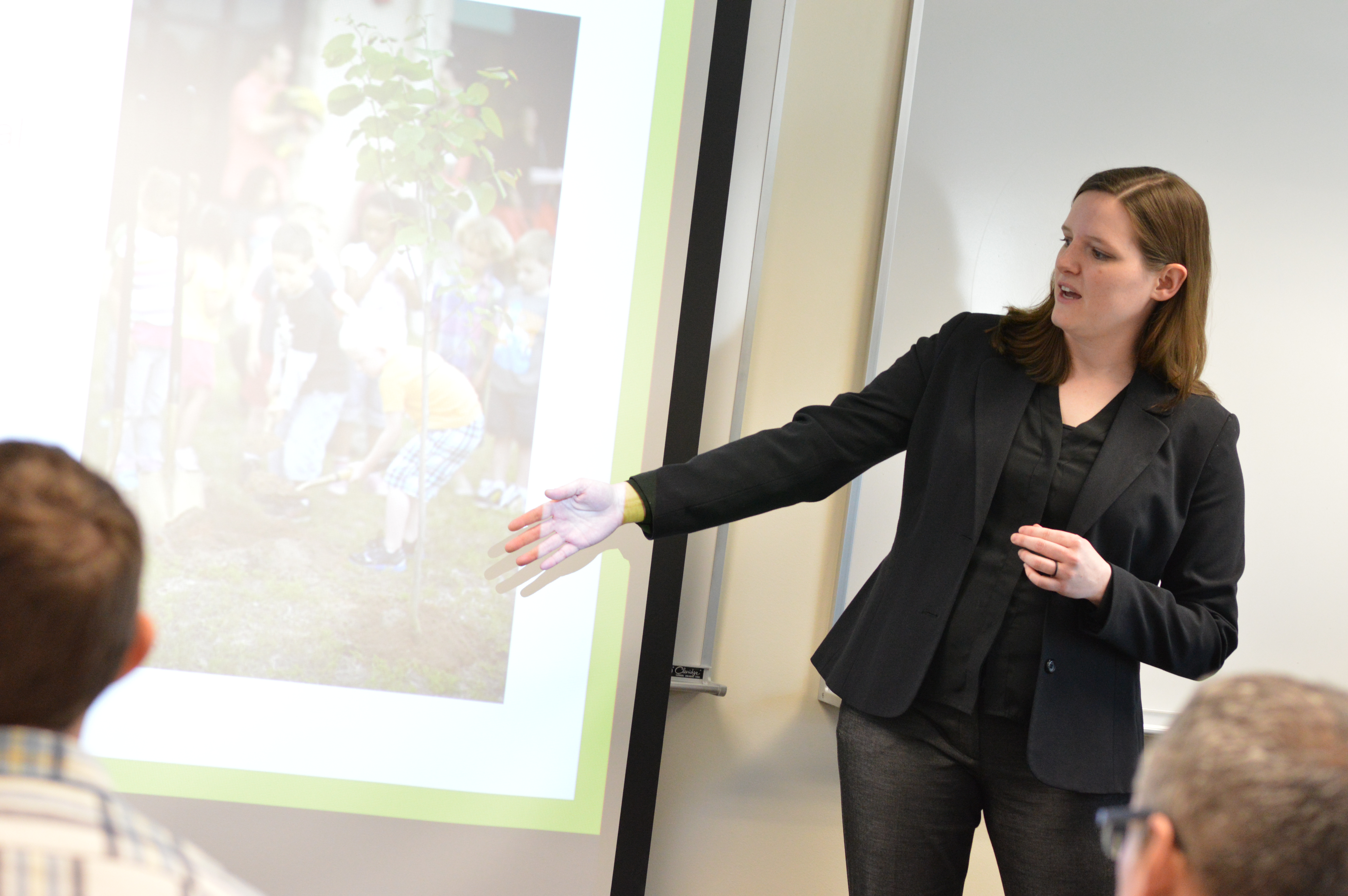 Erin Chambers presents part of the Street Tree Master Plan to city and urban forestry professionals on April 19, 2019, at Hardin Hall. | Shawna Richter-Ryerson, Natural Resources