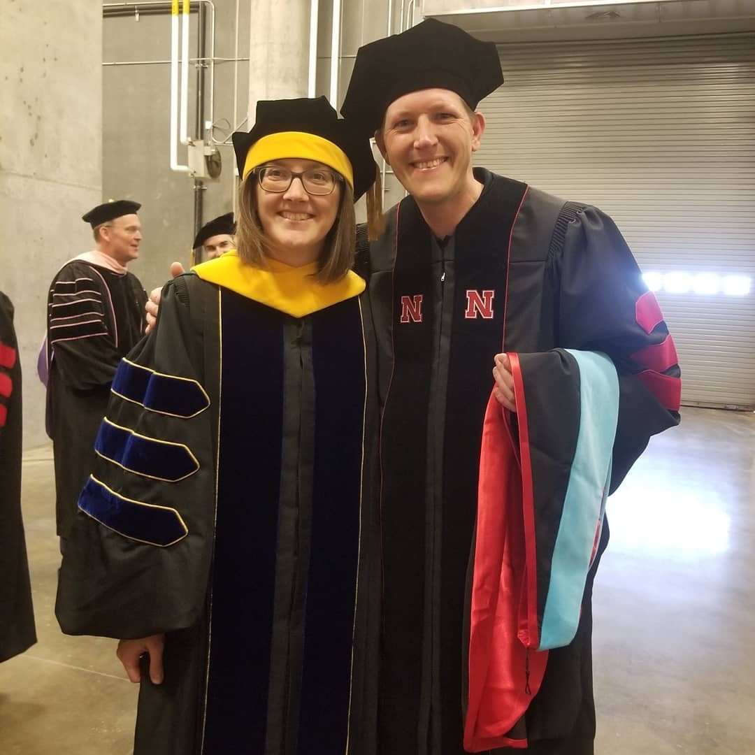 Dr. Pat Janike (right) with adviser Dr. Lorraine Males