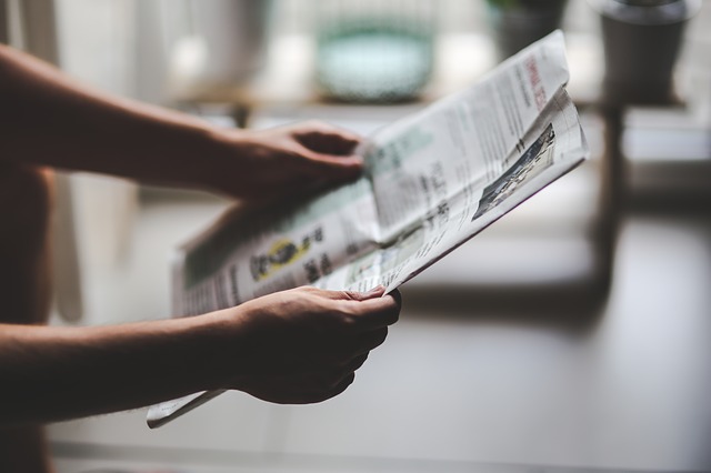 Man reading a newspaper