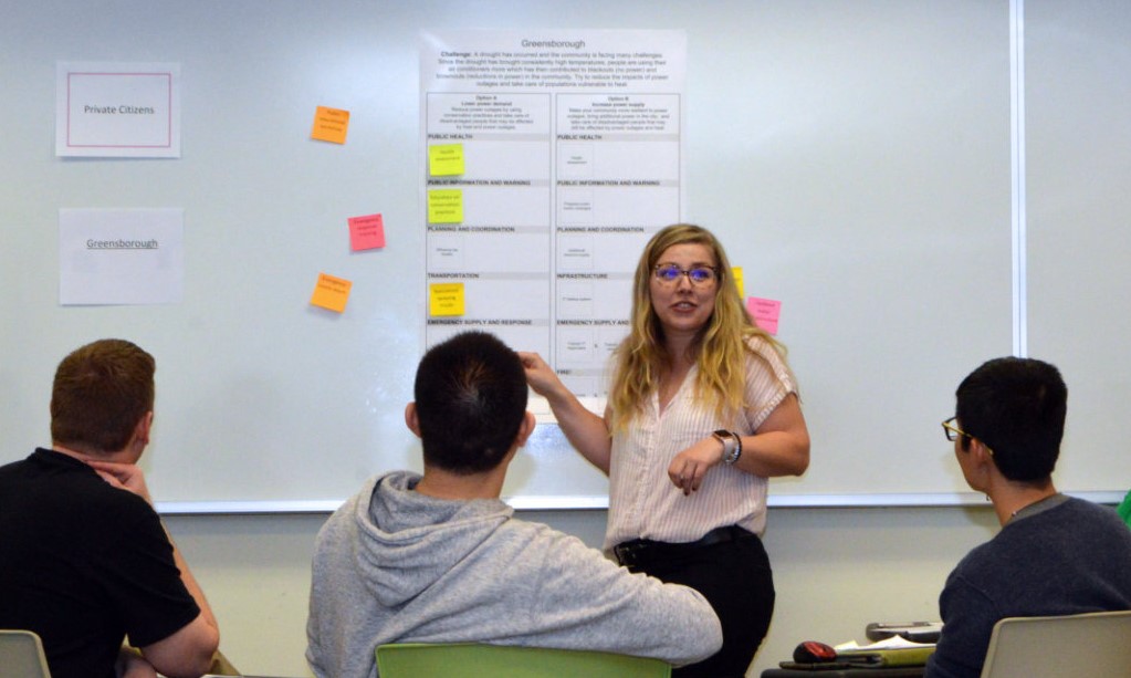 National Drought Mitigation Center graduate assistant Markéta Poděbradská leads a trial run of NDMC's Ready for Drought game. | Shawna Richter-Ryerson