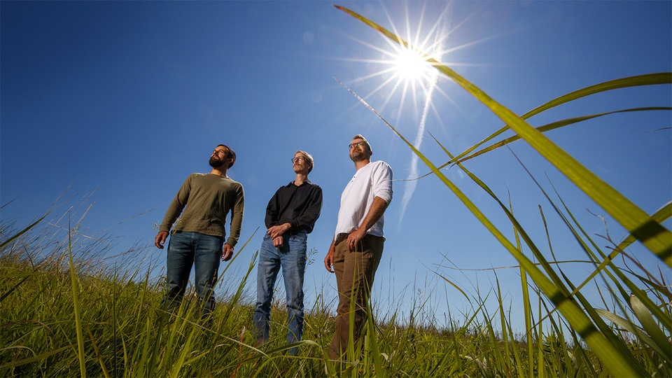 University of Nebraska-Lincoln researchers (from left) Caleb Roberts, Craig Allen and Dirac Twidwell have found evidence that multiple ecosystems in the U.S. Great Plains have moved substantially northward during the past 50 years.  Craig Chandler | UComm