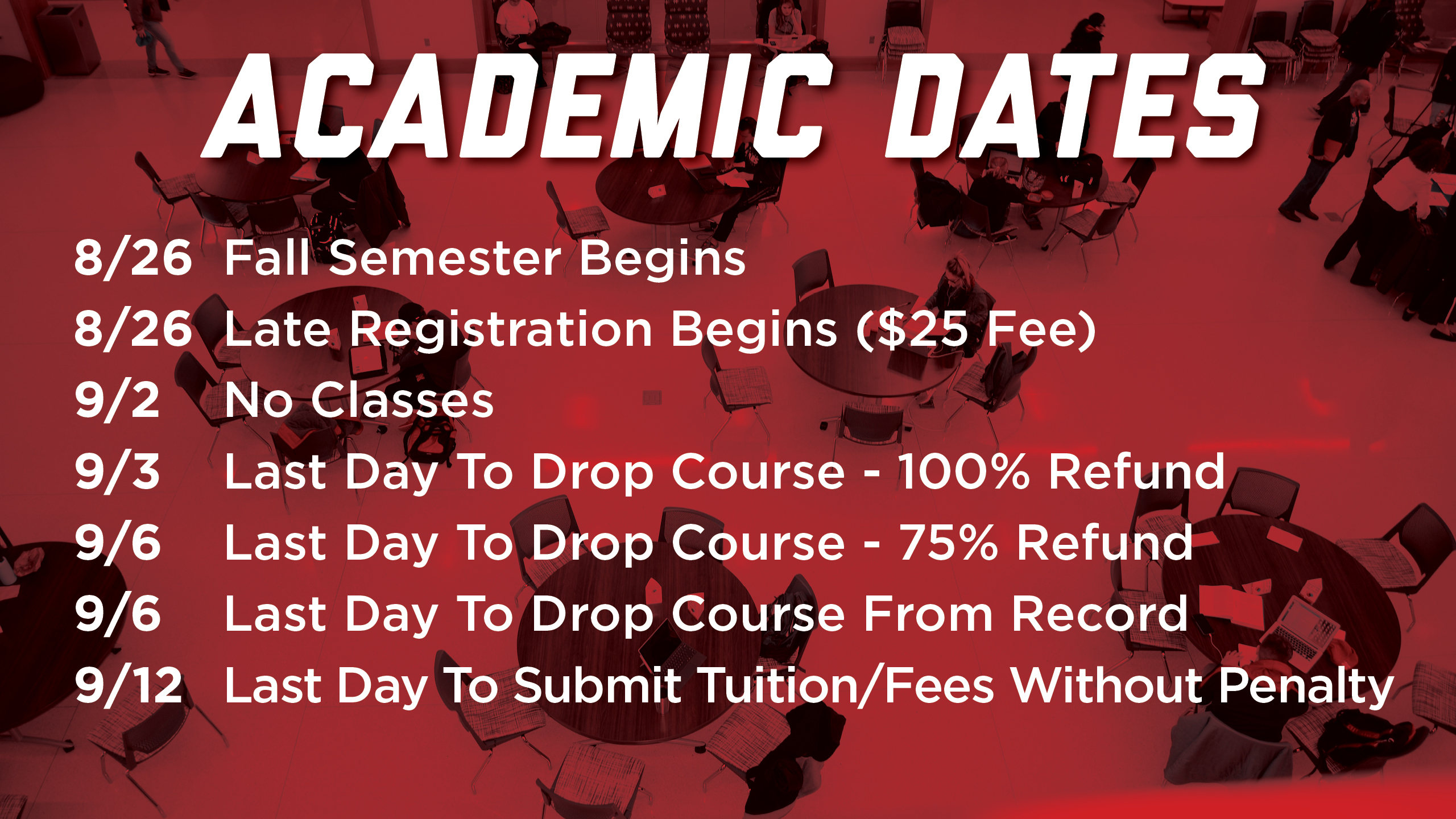 academic dates