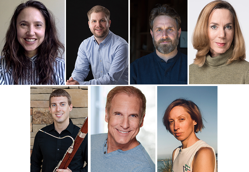 Clockwise from upper left:  Katie Anania, Byron Anway, Jesse Fleming, Christina Kirk, Ash Smith, David Long and Nathan Koch.