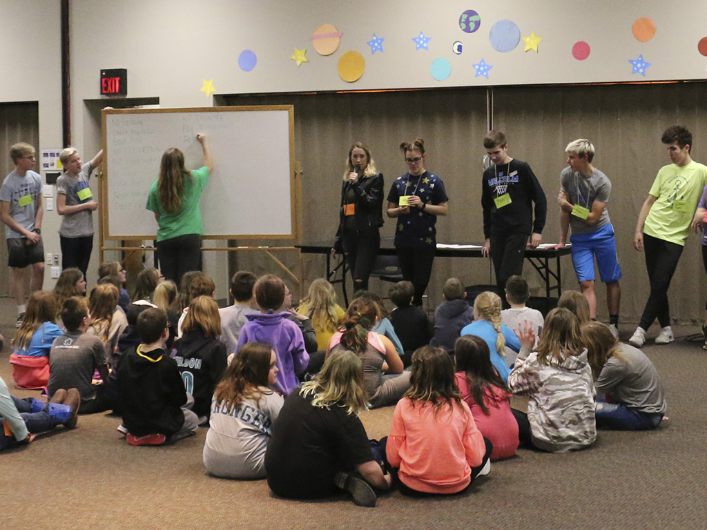 4-H Teen Council members plan, set up and facilitate the annual overnight  4-H Lock-In for 4th and 5th graders. The teens form four committees: games, education, crafts and food.