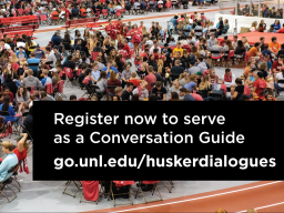 Students, faculty and staff at Nebraska can register to lead small group conversations during this fall's Husker Dialogues event. The event will be held from 6:30 to 9 p.m. Sept. 5 in the Bob Devaney Sports Center.