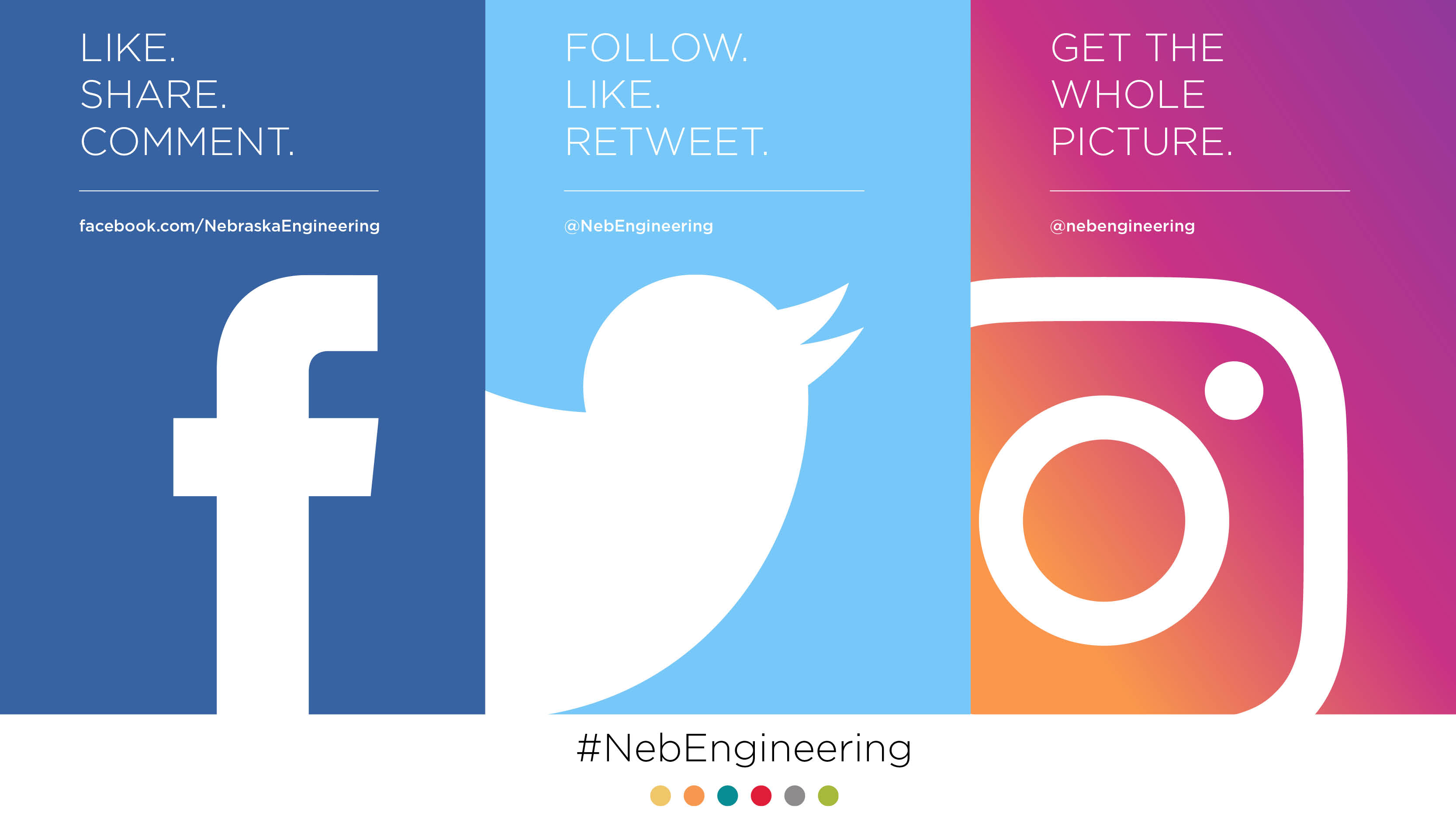 Nebraska Engineering on social media.