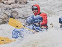 Kevin Flanegin, a graduate student in business (red jacket), spent the summer working as a whitewater raft guide on the Arkansas River in Colorado. He is among the many Huskers who journeyed far and wide for summer adventures. Read more below.