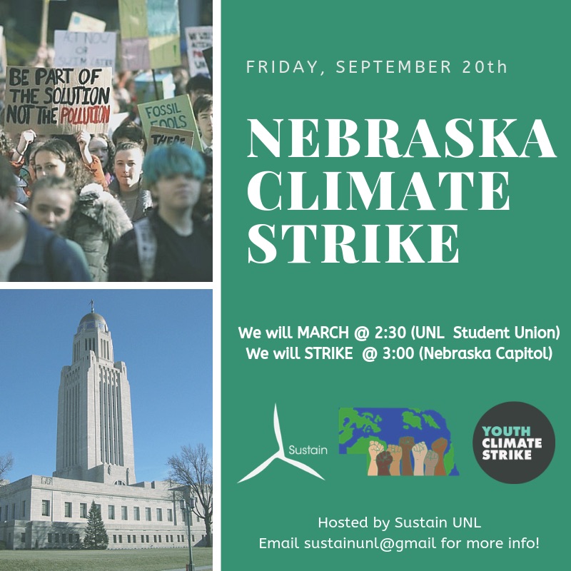 Nebraska Climate Strike on September 20th at 2:30PM