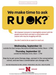 RU OK? events are happening today and tomorrow. 