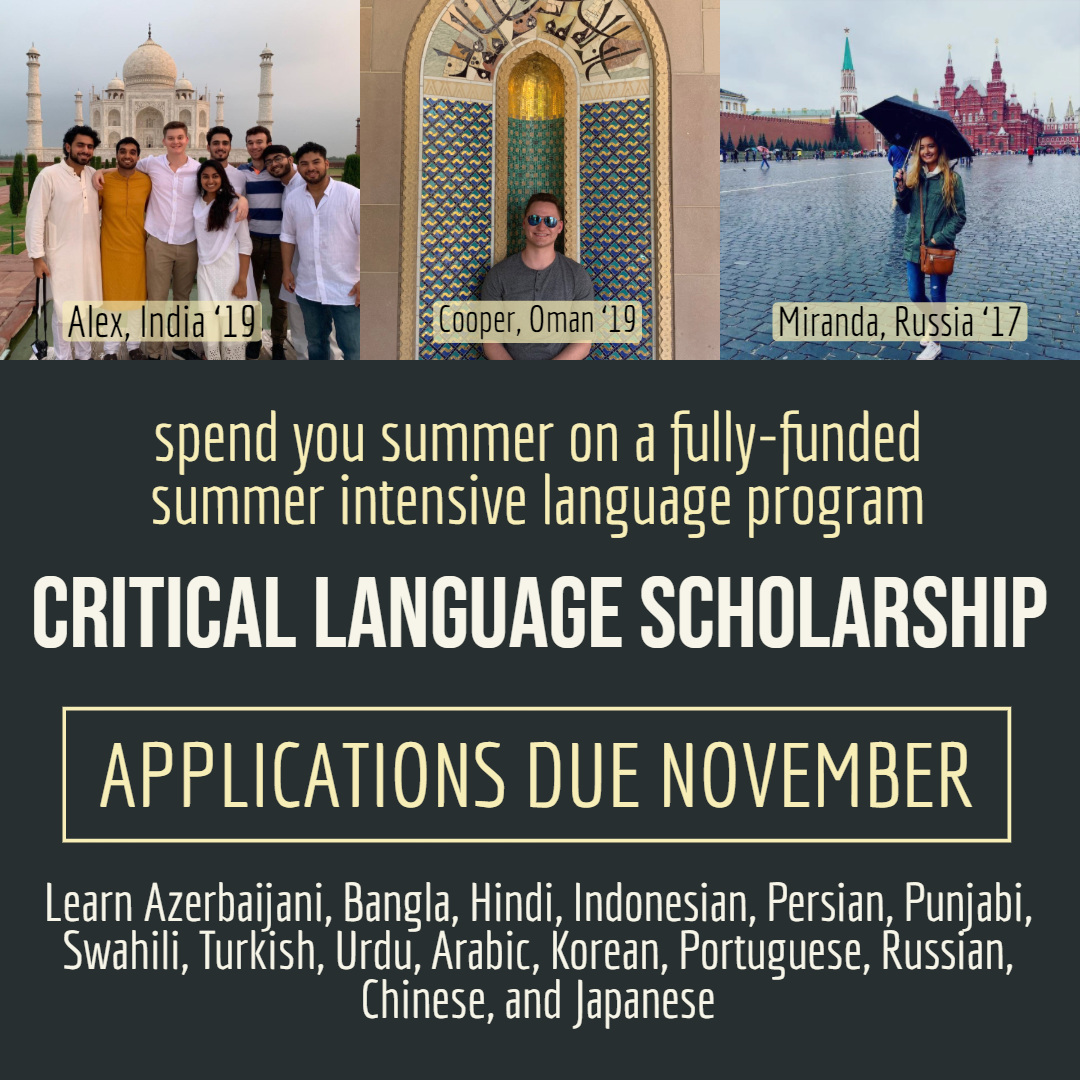 Critical Language Scholarship DUE November