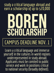 Boren Scholarship to Study Language Abroad