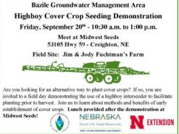 The cover crop seeding demonstration event will be Sept. 20, 2019, near Creighton.