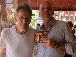 Composer Philip Glass with Paul Barnes and his new CD, "Annunciation" in New York. Courtesy photo.