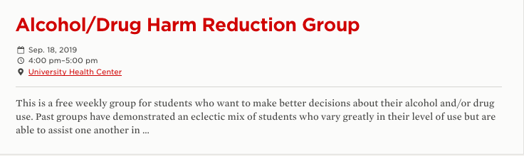 Alcohol/Drug Reduction Group