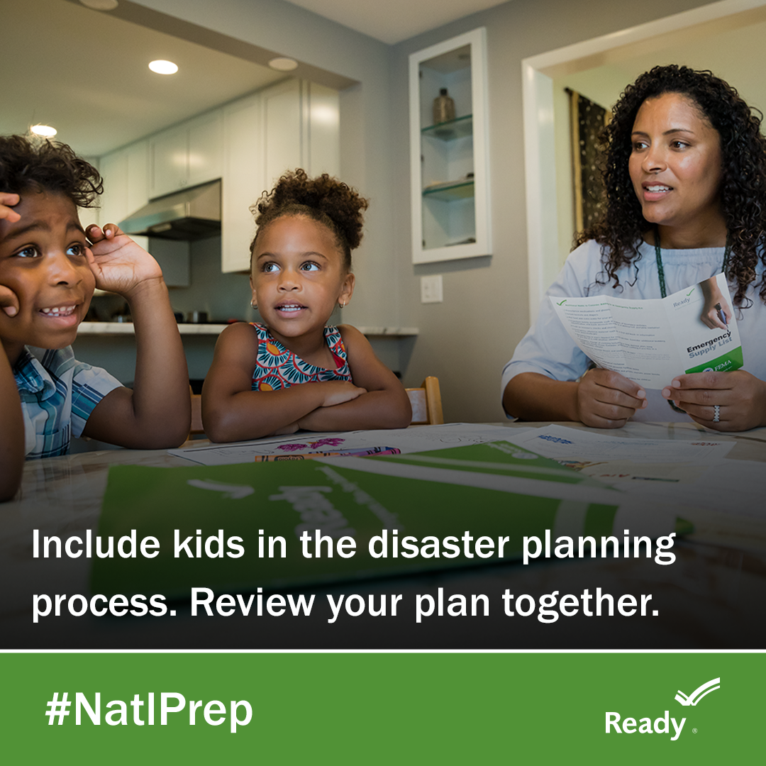 Encourage families to include youth in disaster planning.