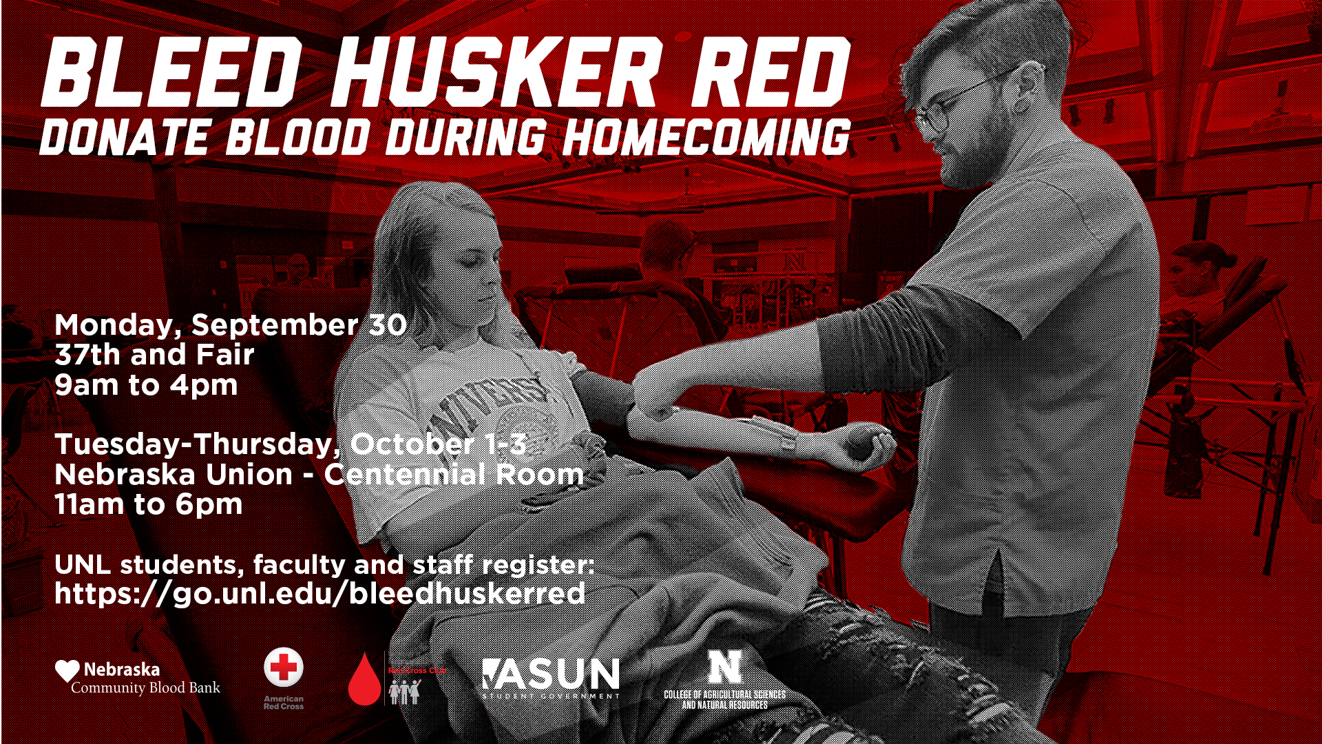 Serve by donating blood at the Homecoming Blood Drive!