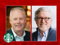 Starbucks CEO Kevin Johnson and Jeff Raikes