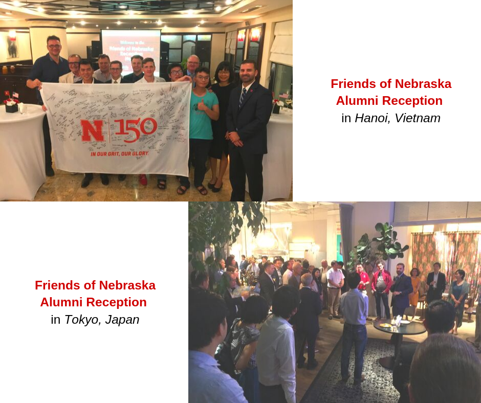 The University of Nebraska-Lincoln hosted two successful Friends of Nebraska alumni receptions in Hanoi, Vietnam and Tokyo, Japan that had over 100 attendees total.