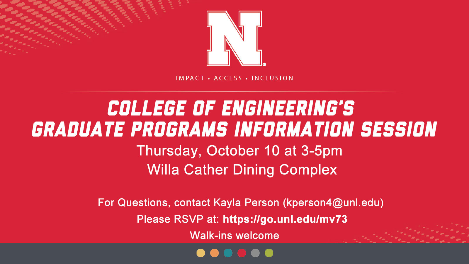 Graduate Programs Information Session is Oct. 10.