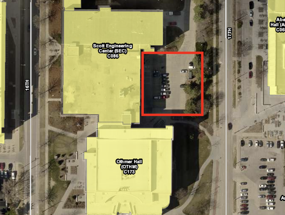 The parking lot on the east side of Scott Engineering Center will be closed indefinitely beginning Oct. 7.