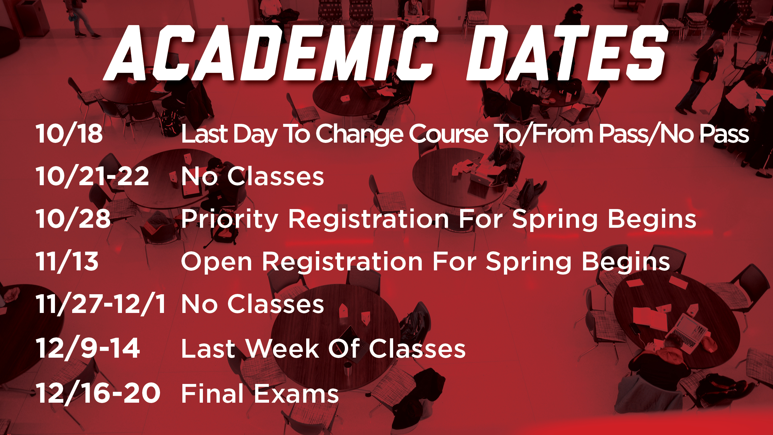 academic dates