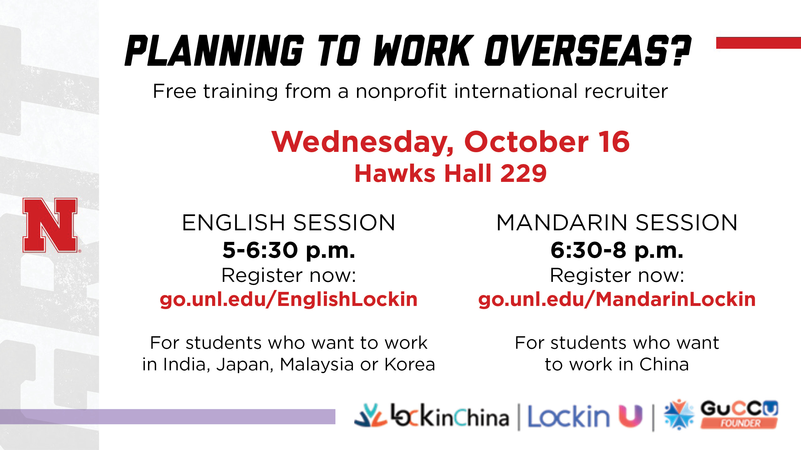 Go to a free training on working overseas.