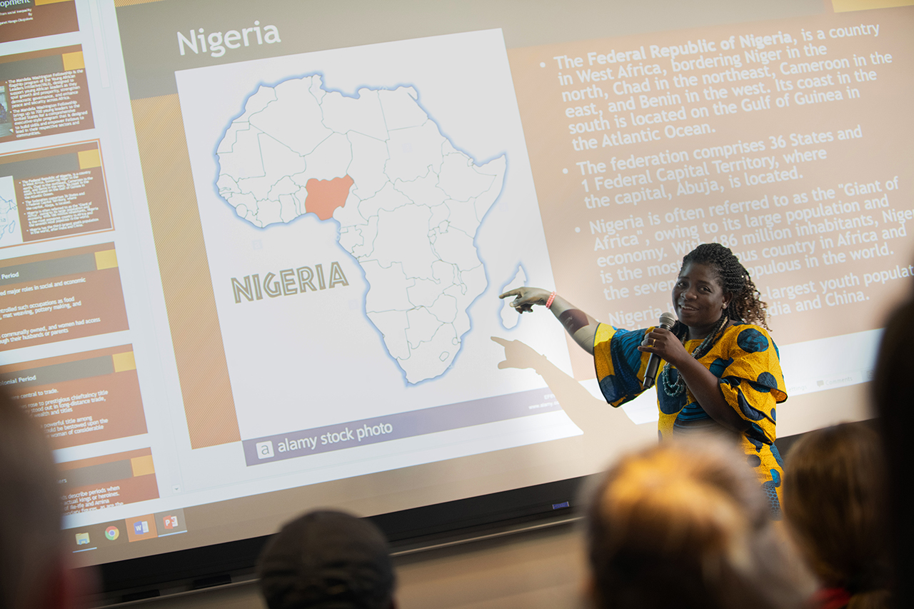 This fall, Nongo-Okojokwu is teaching journalism students about media issues in her home country of Nigeria.