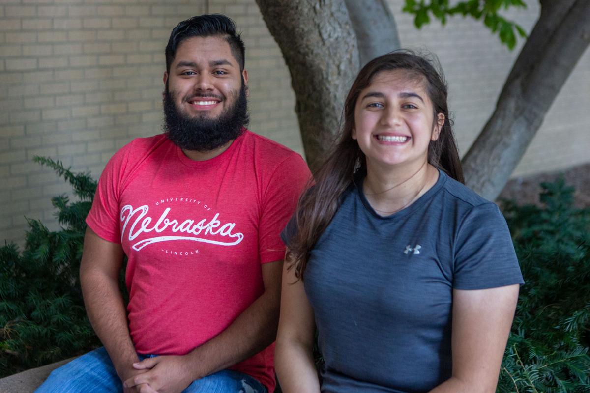 President of Latins for Natural Resources Jazmin Castillo poses for a portrait with club member Daniel Morales outside of Hardin Hall. | The Daily Nebraskan courtesy photo