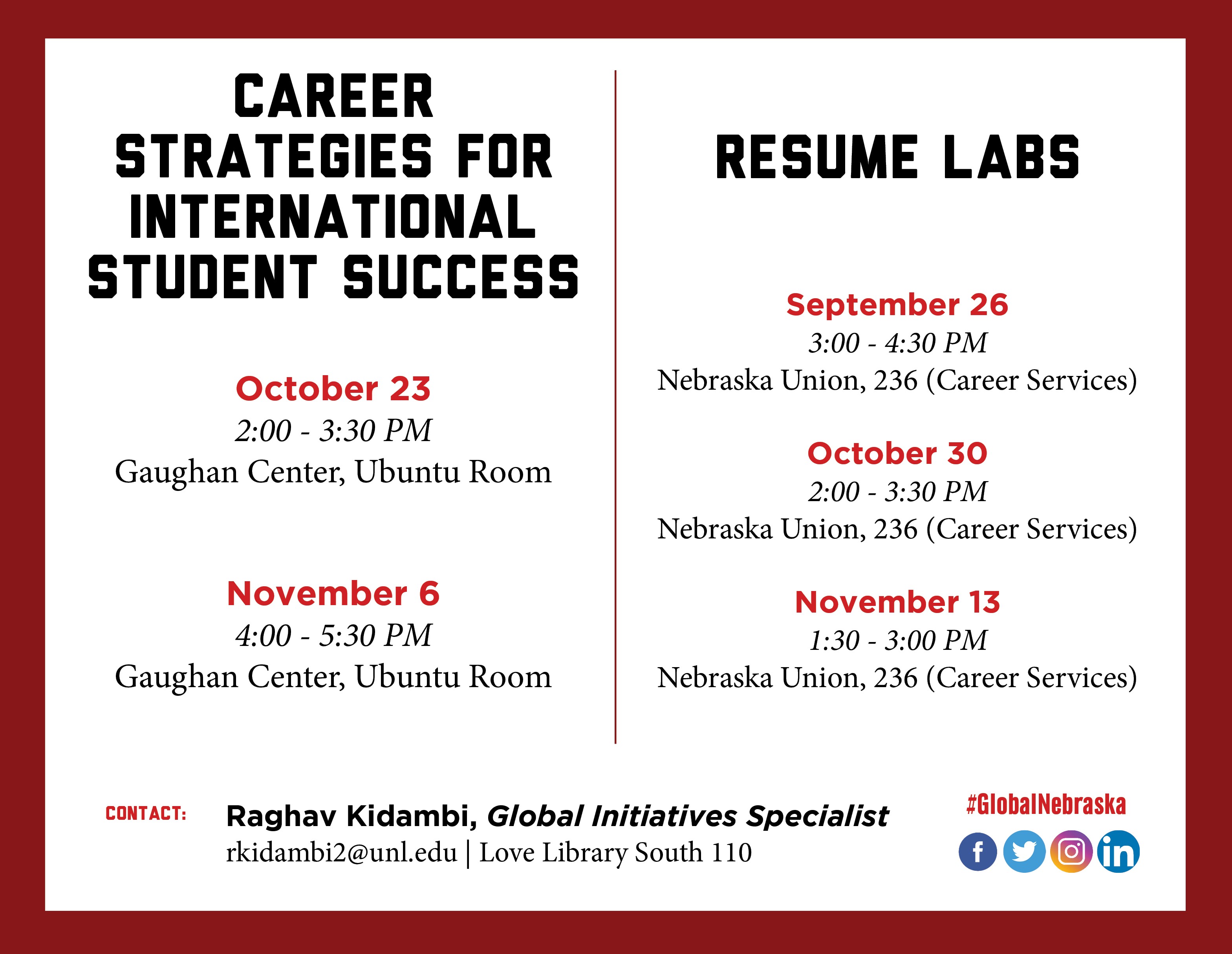 International Student Career Strategies and Resume Labs
