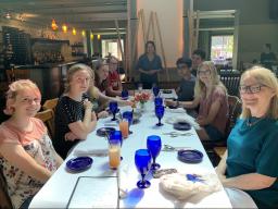 Students got to enjoy a Thai meal at Blue Orchid, meet the owner, Malinee Kiatathikom, learn about Thai food and meet Dean Amy Struthers.