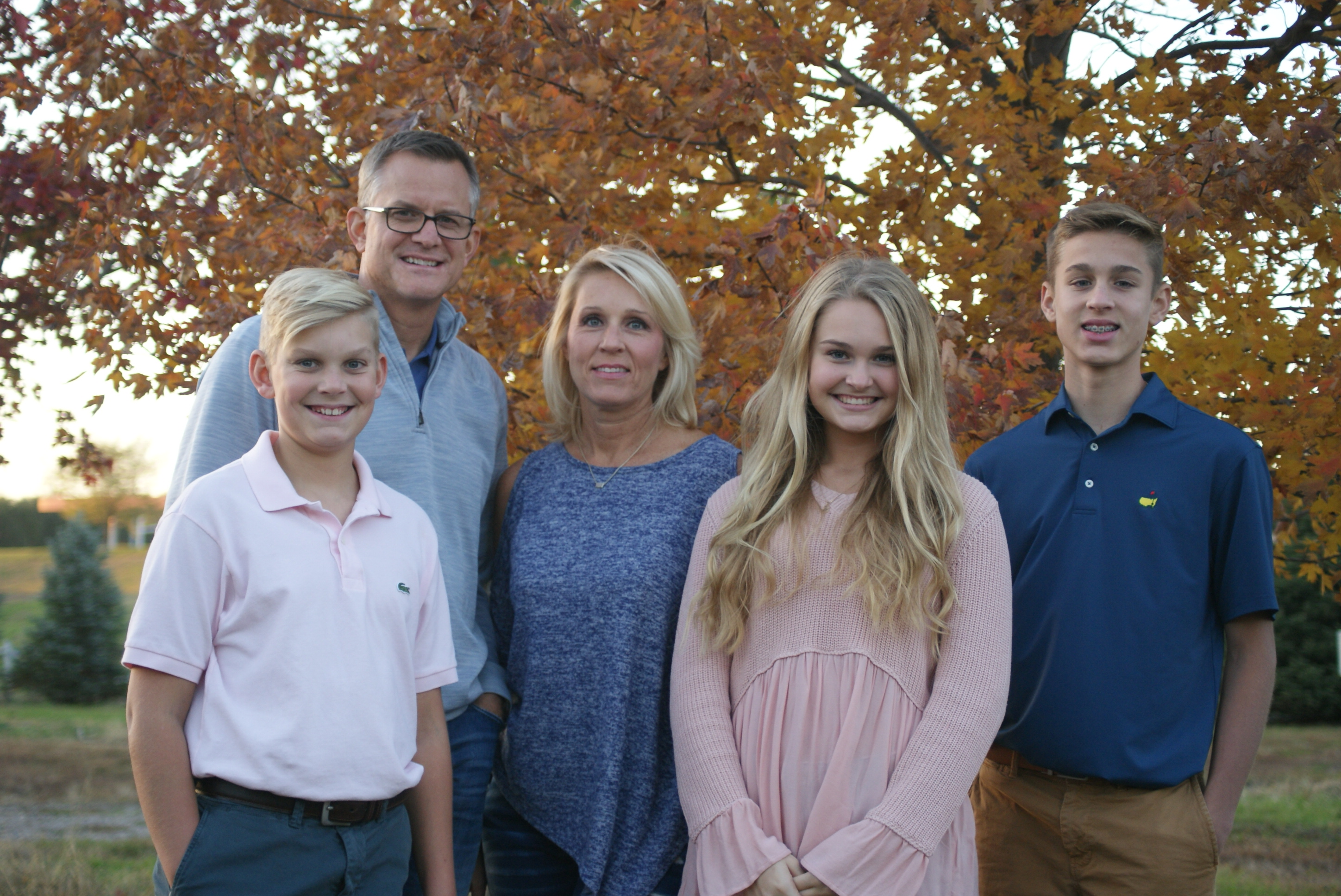 Tom Everett and Family from left to right include Davis, Tom, Cody, Ellen, and Jack