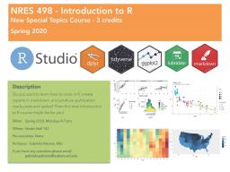 A new RStudio course is being offered to University of Nebraska-Lincoln students. 