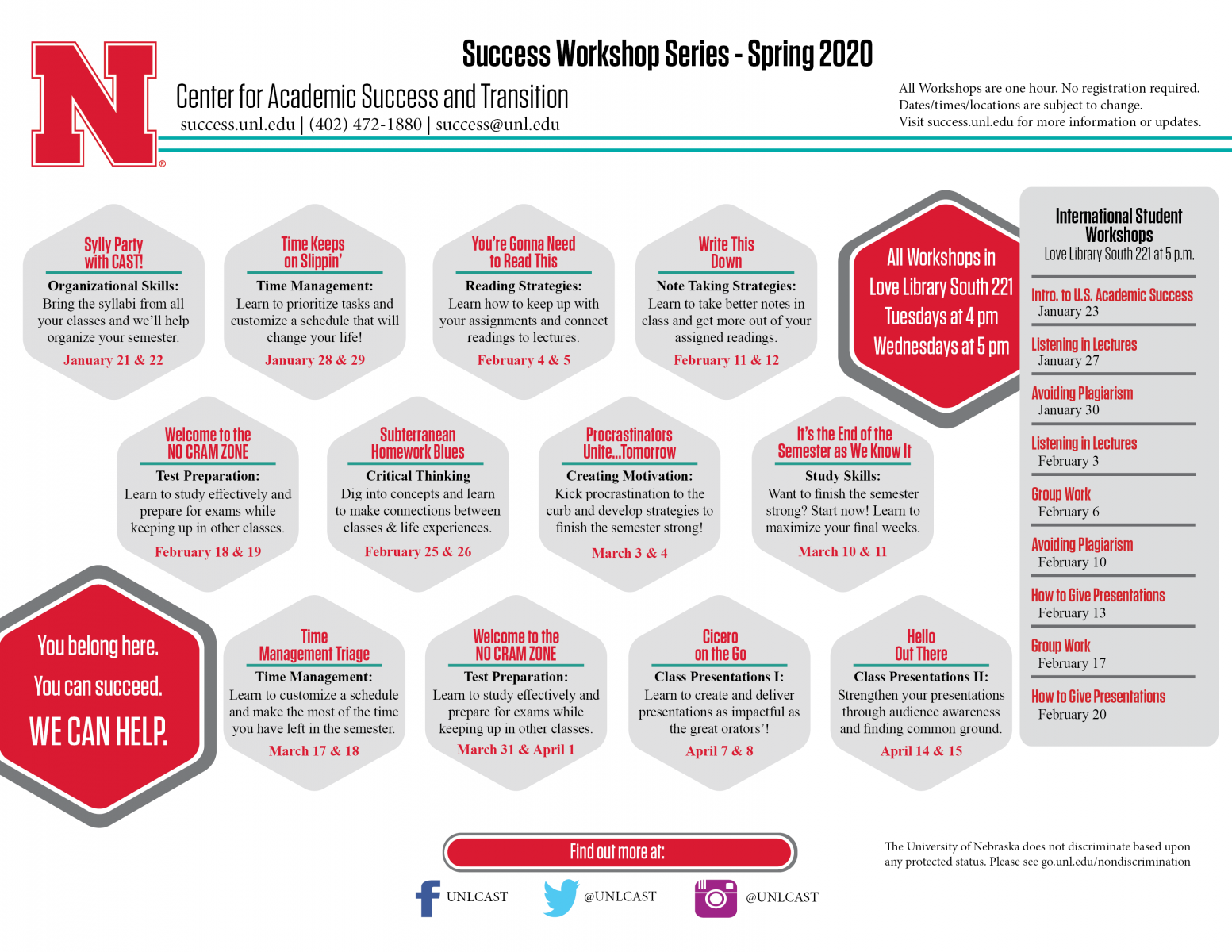 Success Workshop Series - Spring 2020