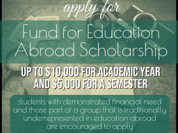 Scholarship to Study Abroad DUE 1/17