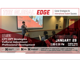 Attend Career Strategies for International Student Success on Jan. 29