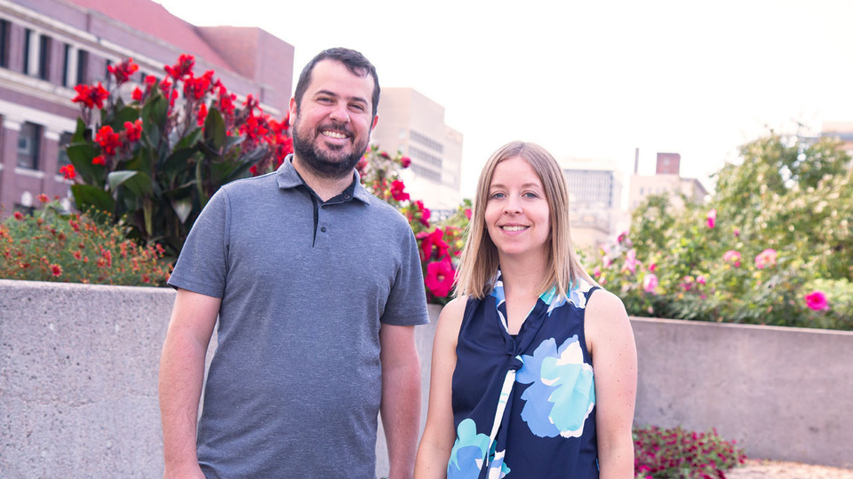 Marc Goodrich and Natalie Koziol, researchers in the Nebraska Center for Children, Youth, Families and Schools, are searching for ways to close the mathematics testing gap for Latino and Spanish-speaking students (photo credit: Kyleigh Skaggs)
