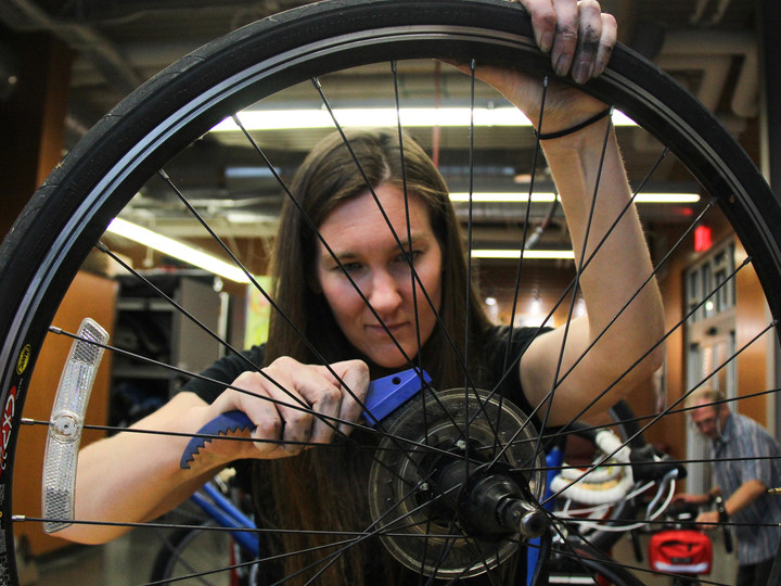 UNL's bike shop is inside the Outdoor Adventures Center at the corner of 14th & W Streets. Open daily 10 a.m. to 6 p.m.