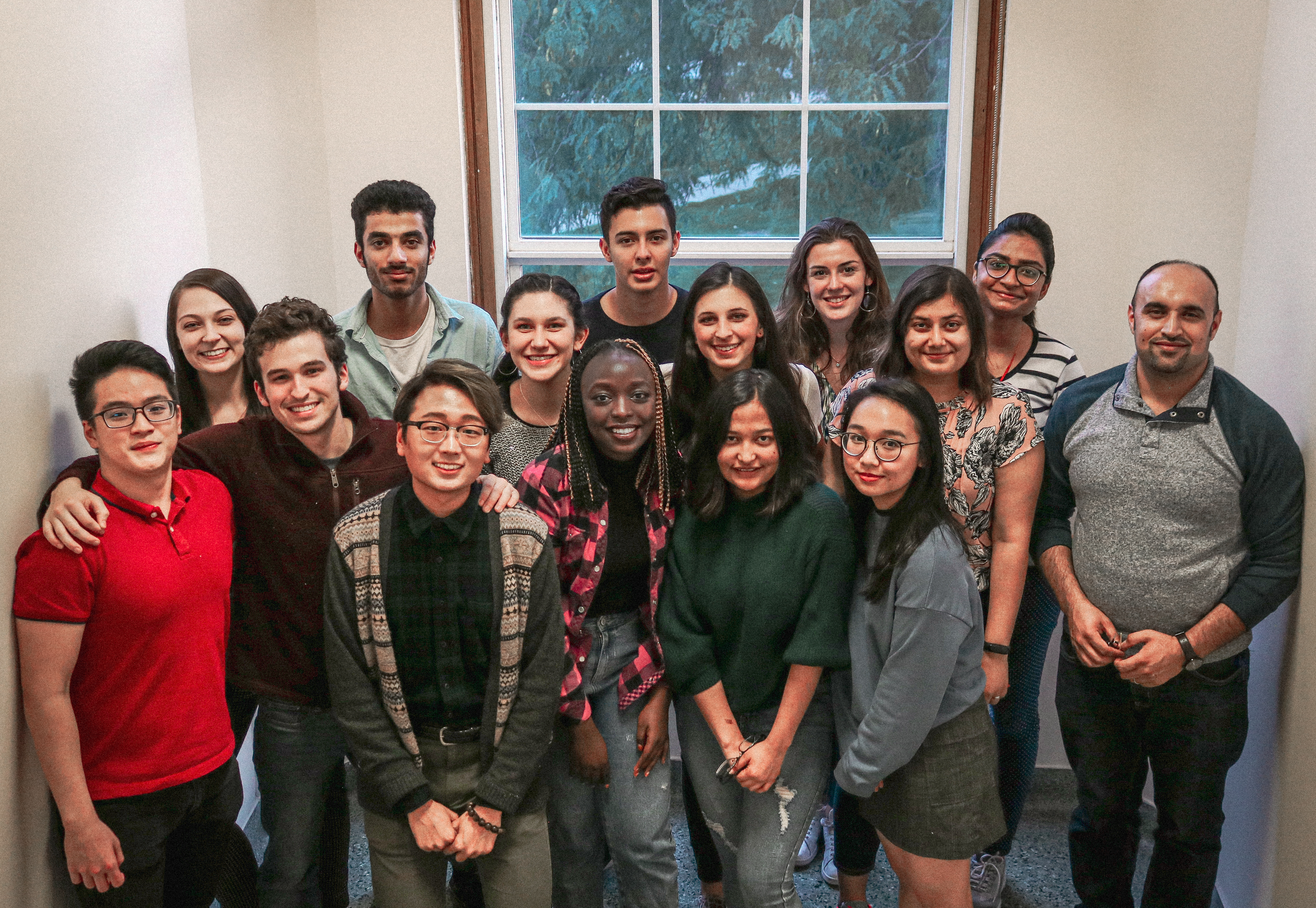 The 2019-20 Global Peer Assistant team is made up of 15 domestic and international students from around the world to help build connections on campus for new international students. Junior Linh Tran is pictured at the bottom right.